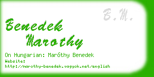 benedek marothy business card