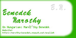 benedek marothy business card